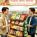 Candy Display Rack with10 Clips, Snack Organizer for Countertop | Chip Rack Display Stand, Metal Snack Rack Display Stand, Snack Display for Counter Party Retail Kitchen and Stores
