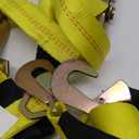 Trekassy 2x 144 Car Tie Down Straps for Trailers Heavy Duty, 10000lbs Break Strength, 4 Pack Steel Ratchet, 4 Adjustable Car Hauler Straps, 4 Axle Straps (Yellow)