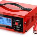 AUTOUTLET Upgraded 8 Volt Battery Charger for Golf Cart Automotive Battery Charger and Maintainer 0-14A with Cable Clamps for 6/8/12/14/16/24V Lead-Acid Batteries (Red)