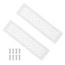 PATIKIL 12 x 3 Inch Door Air Vent Cover, 2 Pcs Heavy Duty Aluminum Grille Ventilation Cover Louvered with Mounting Screws for Cabinet Wardrobe Door, White
