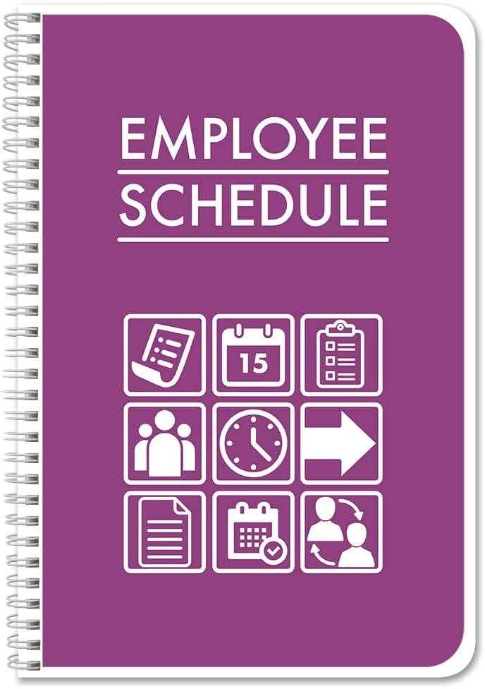 BookFactory Employee Work Schedule Planner/Business Employee Schedule Tracking Notebook/Journal/Log Book - 120 Pages, 6'' x 9'' (BX) (Made in USA)