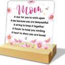 2 x Mom Gifts from Daughter Son, Mothers Day Gifts for Mom, Mom Birthday Christmas Grateful Valentines Gifts, Mom Acrylic Decor Plaque Sign, Best Mom Ever Gifts, A Star for You to Wish Upon