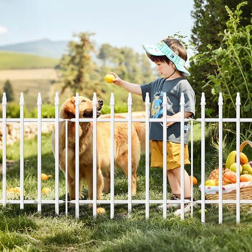 Thealyn Metal Garden Fence 24 inch High x 24 inch Wide (5 Panels, Total Length 10 feet) Decorative Border Fence Landscape Fencing for Dog, Flower Bed, Yard, Animal Barrier