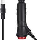 DC 5.5x2.1mm Car Charger 12V 12-Volt 24V 24-Volt Cigarette Lighter Power Supply Adapter Charger Cable with Switch Button for Car Truck Bus RV