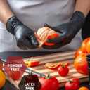 NEOTRIL 6 Mil Heavy Duty Black Nitrile Disposable Gloves, Latex Powder-Free, Textured Rubber Gloves for Cooking Mechanic