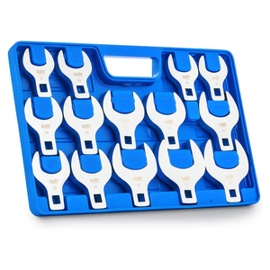 Orion Motor Tech 14pc Jumbo Crowfoot Wrench Set, Metric Crows Foot Wrench Set for 27 to 50 mm Flare Nuts, Chrome Plated Cr-V Steel Crowfoot Wrenches for 1/2" Drive Rachet & Extender with Storage Case