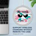 for Airpods Pro Case, Don't Touch Me for Airpods Pro Cover with Keychain/Lanyard Soft Cute Shockproof Cover for Women Men Compatible with for Airpods Pro 2019 Charging Case (Pink)