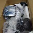 Black Hood Mirror Assembly for International Durastar 4300 Truck Driver Left and Passenger Right Side Pair with Mounting Arm