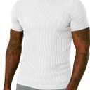 URBAN BUCK Turtleneck Men Long Sleeve Knitted Shirt - Ultra Soft Cotton Slim Fit Ribbed Turtle Neck Sweater for Men (Small, Monak White Mock Turtle Neck)