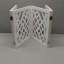 CutOut Design 16" Short Dog Gate for Small Dogs, Foldable Retractable Puppy Gate Indoor  Freestanding Lightweight Pet Barrier for Doorways, Stairs, Hallways (Extends to 41", White)