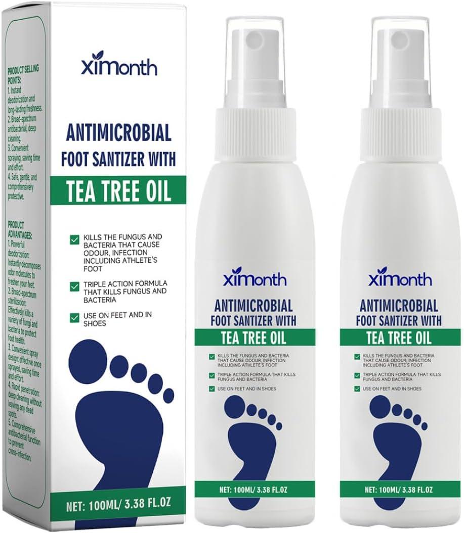 2PCS Foot Spray with Tea Tree Oil,Tea Tree Oil Feet Spray,Foot & Shoe Freshness,Quick-Drying and Travel-Friendly (2 PCS)