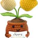 Tiny Detalles Mini Crochet Tulips Mothers Day Gifts for Mom, Chaos Coordinator Crochet Gifts for Women, Birthday Gifts for Mom from Daughter Son, Thank You Gifts for Mother in Law, Step Mama