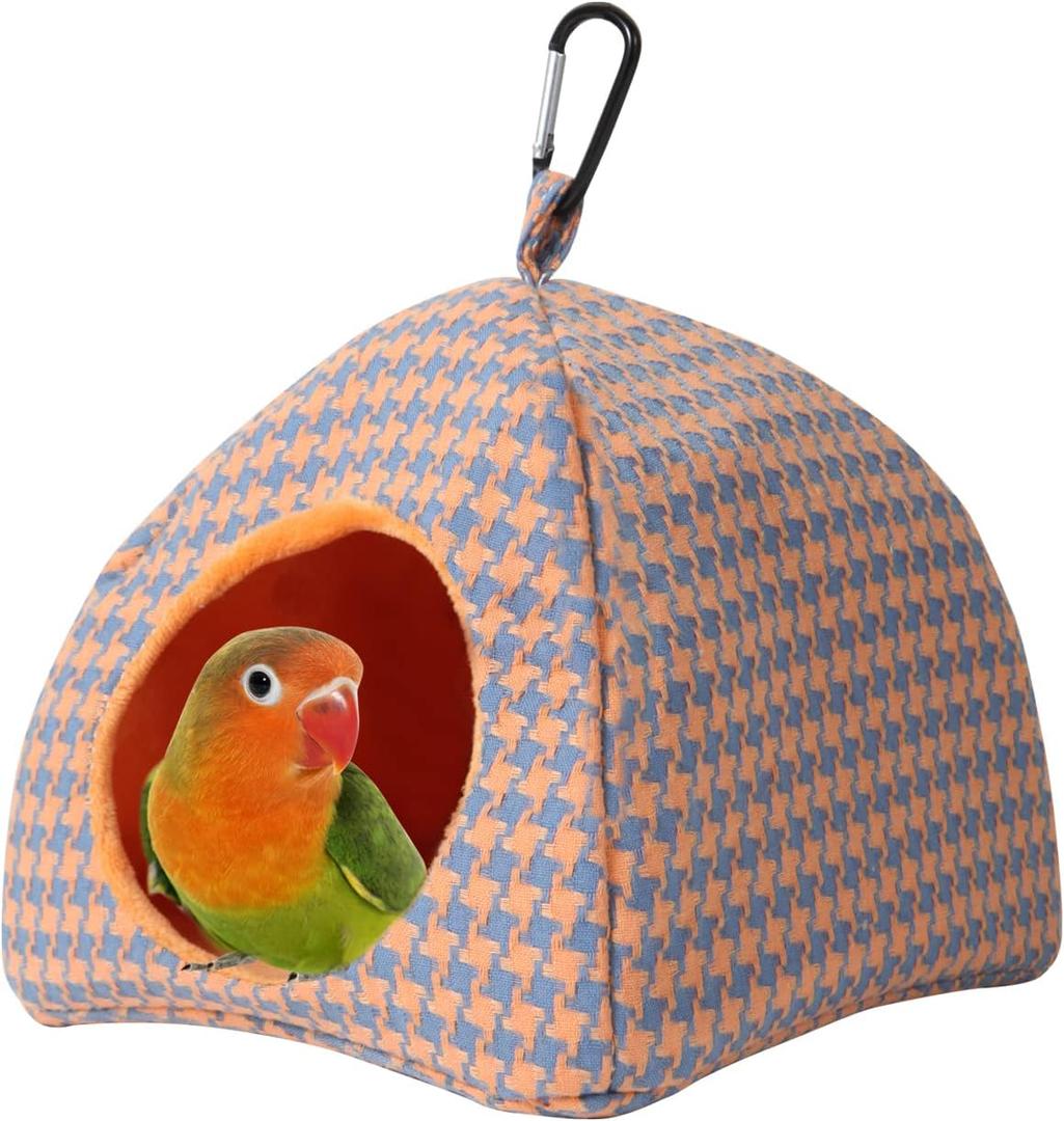 bird nest house Hanging Hammock bird bed for Hamster small medium parrot conure lovebird budgie cockatiel parakeets (Orange)