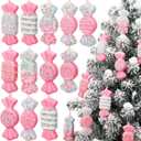 12 Pack Pastel Candy Christmas Tree Ornament Set Colorful Candy Hanging Pendant Decoration Pastel Xmas Ornaments Crafts Decor for Home Holiday Birthday Party Supplies