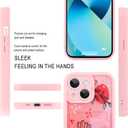 MOWIME Compatible with iPhone 13 Case with Card Holder, Floral Flower Shockproof Soft TPU Protective Cover Women Girls, Anti Scratch Wallet Case for iPhone 13 6.1 Inch, Pink