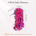 Lifewit Artificial Bougainvillea Flowers, 4 PCS Plastic Long Trailing Vines Fake Flowers for Outdoor Indoor Garden Porch Patio Balcony Decor, UV Resistant, Mix for Purple & Hot Pink