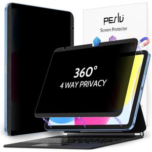 4 Way Magnetic Privacy Screen Protector for iPad 10th Gen 2022 10.9" & iPad 11th Gen A16 2025 11", Removable 360 Spy Private Filter, Anti Blue Light Glare Bubble-Free Black Security Protector (iPad 10th & 11th, 360 magnetic privacy for iPad)