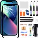 Screen Glass Replacement Compatible with IPhone 13 Series 6.1 inch,Replacement Screen Kit with Repair Tools,Waterproof Adhesive(NO OLED & Touch Digitizer)