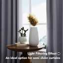 2Pcs 36inch Grey Kitchen Tier Curtains for Windows, Semi Light Filtering Curtains for Bedroom, Living Room, Basement, Bathroom, Window Treatments (24" W x 36" L)