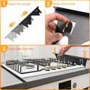 Stove Gap Covers Stainless Steel, 2 Pack Stove Gap Filler Easy Retractable Length 13.8" to 27.5", Width 0.79" ALMCALS Stove Gap Guards Range Trim Kit, Heat Resistant Guard Between Stove Top & Counter, Black