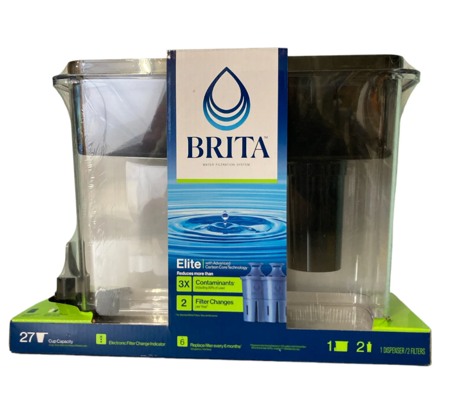 Brita Soho 6-Cup Black Water Filter Pitcher with Elite Filter, Reduces Lead