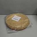 Round Woven Placemats Set of 6, Natural Water Hyacinth Place mats, 12 inch Rattan Placemats Wicker Placemats Farmhouse Boho Braided Heat Resistant Outdoor Placemat Patio Table Place Mats