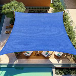 Shade&Beyond 12'x12' Sun Shade Sails Curved Canopy Square Blue 185GSM Shade Sail Permeable for Patio Deck Yard Backyard