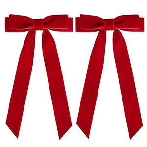 2PCS Velvet Hair Bows Ribbon Hair Clips, Fall Alligator Hair Pins, Ponytail Holder Accessories Sides Metal Hair Bow Barrettes Hair Accessories for Women Girls Kids 