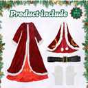 nezababycos Mrs Claus Costume Women Santa Claus Dress Christmas Suit with Red Hooded Cape Hat Outfits for Party Cosplay (Red)