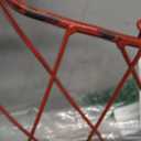 Iron Cookbook Stand ~ Book Holder Adorned with Bird ~ Worn Red Color