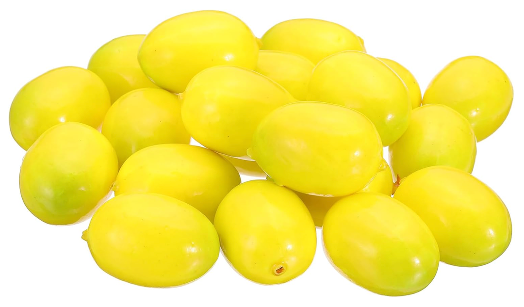 PATIKIL 20 Pcs Artificial Mini Lemon, Foam Simulation Fake Small Lemon Lifelike Realistic Faux Fake Fruit Model for Home Kitchen Party Decoration, Photography Props