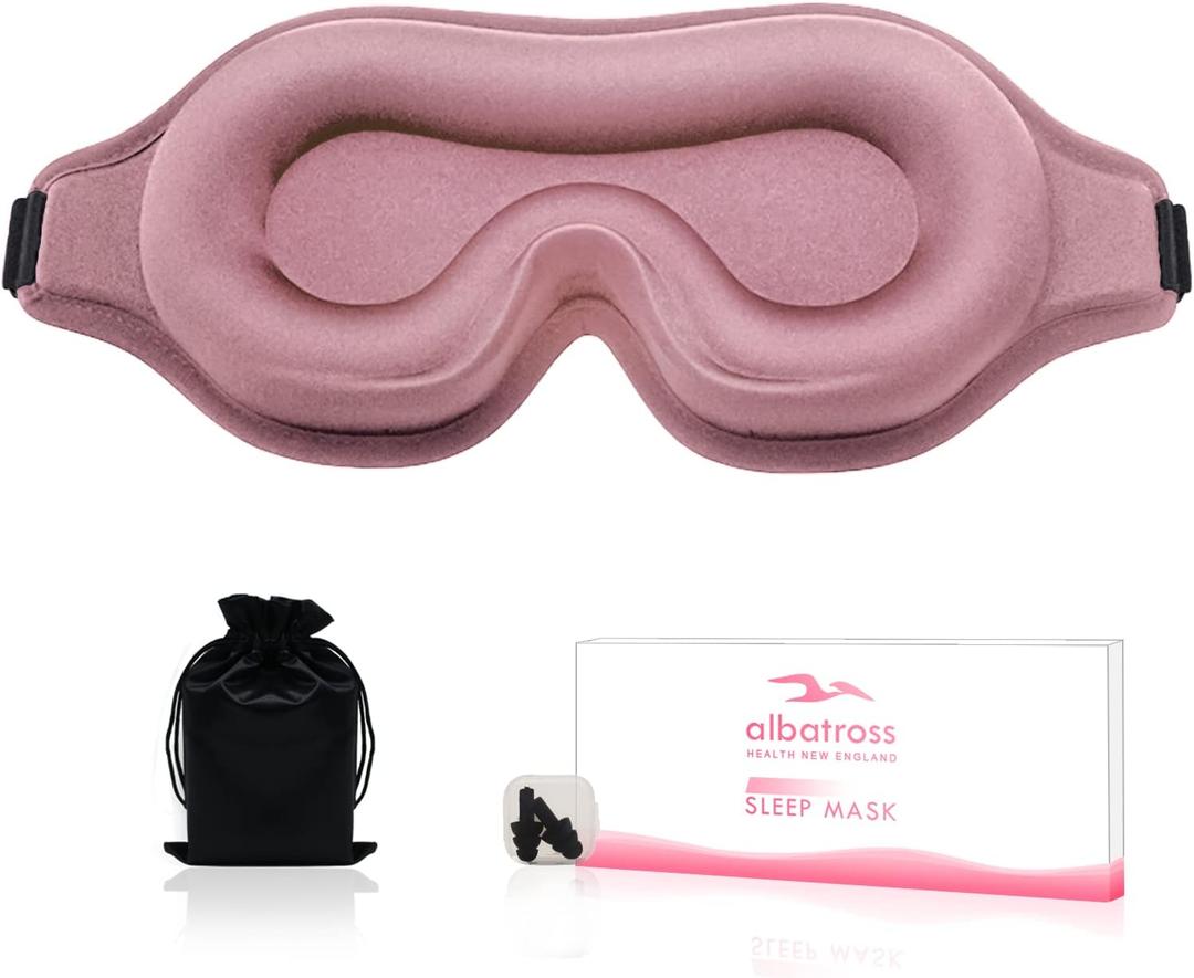 Sleep Eye Mask for Men Women, Lash Extensions 3D Sleeping Mask, Travel Blackout Night Blindfold Eye Shade Cover with Adjustable Strap (Pink-3D) (1 Count (Pack of 1))
