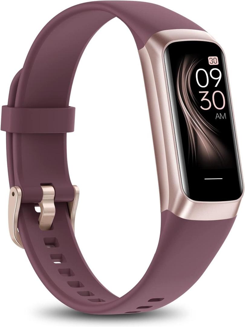 Fitness Tracker with 24/7 Heart Rate Blood Oxygen Sleep Monitor,Activity Tracker with 1.1" AMOLED Touch Color Screen, Multiple Sport Modes Step Counter,IP68 Waterproof for Women Men (Wine Red)