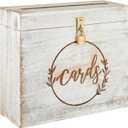 Wedding Card Box with Card Slit and Lock 12"X10"X4.5"- Gift Wishing Well Card Box for Weddings, Receptions, Birthdays, Graduations, Baby Showers, Honeymoon Funds WBKH (White)