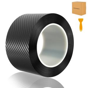Carbon Fiber Vinyl Wrap Tape for Cars, 2.7In x 33ft Door Sill Protector, Waterproof Scratch Resistant Car Trim Film, Interior & Entry Protection, Black