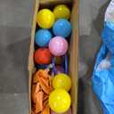 Mini Inflatable Bounce House with Ball Pit, 5 in 1 PVC Kids Bouncy Castle with Electric Air Pump, Small Crown Jump House for Kids Ages 3-8, Toddlers Playhouse Bouncer, Indoor/Outdoor