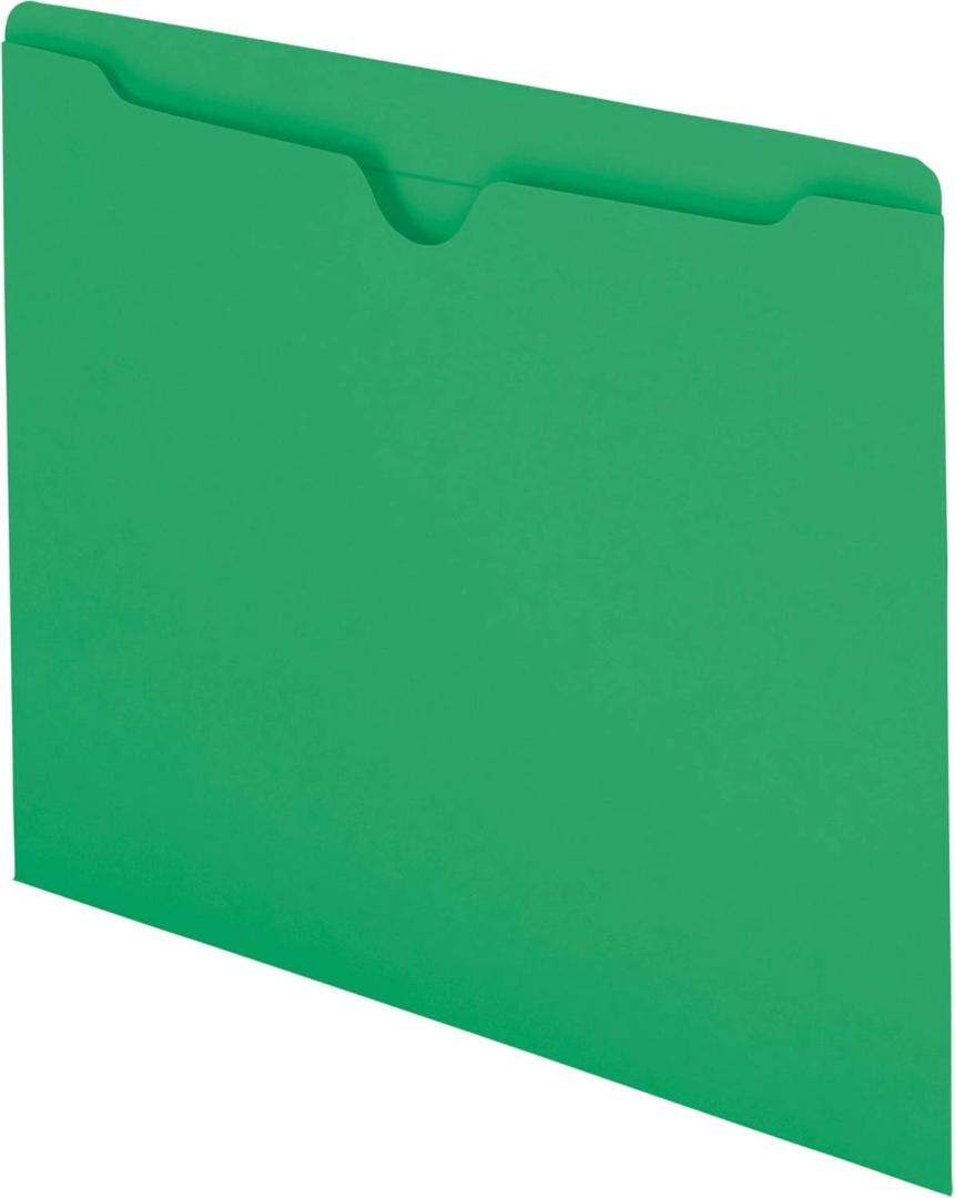 5 Pack Smead File Jacket, Reinforced Straight-Cut Tab, Flat,100 per Box (75503)