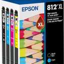 Epson 812 DURABrite Ultra Ink High Capacity Black & Color Cartridge Combo Pack (T812XL-XCS) Works with Workforce Pro WF-7310 ,7820, 7840, EC-C7000