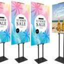 Poster Board Stand for Display, Heavy Duty Floor Sign Holder for Foam Board, Double Sided Display for Business Advertising (4Pack)
