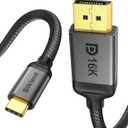 Silkland VESA Certified USB C to DisplayPort 2.1 Cable [16K HDR, 8K@120Hz, 4K@240Hz], Unidirectional Thunderbolt 4/3 to DisplayPort 40Gbps, USBC to DP Compatible for MacBook, Odyssey G8/G9, XPS, 6.6FT