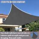Cool Area Sun Shade Sail 12x16FT Rectangle Shade Canopy Outdoor Sunshade for Patio Backyard Garden, Dark Grey