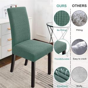 Cover for Dining Chairs Set of 3 Slip Covers for a Dining Chair Kitchen Parsons Chair Covers Washable Chair Covers for Dining Chairs Seat Protector for Hotel, Banquet, Ceremony (Dark Cyan）