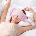 FRESHME Weighted Sleep Mask for Women - Pink Oversize Large (0.7lb/11oz) Cotton Heavy Blackout Face Eye Mask Cover Pillow with Nose Pad for Men Women Deep Sleeping Night