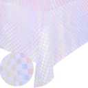 XO, Fetti Purple + Iridescent Checkered Washable Tablecloth - 9 ft. | Unicorn Birthday Party Decorations, Pink Girl Table Cloth, Y2K ERAS Decor, Pastel Table Cover (70" x 40" (Rectangular))