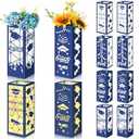 Feifeiya 12 Pcs 2025 Graduation Table Decoration Class of 2025 Graduation Centerpiece Graduation Lantern Box for College School Graduation Party Supply Photo Prop, 4 Styles, 10.63 x 3.94 Inch(Blue)