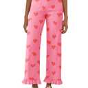 Cicy Bell Womens Ruffle Wide Leg Capris Pants Casual High Waisted Trousers