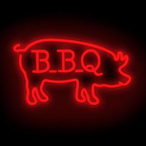 BBQ Pigs LED Neon Sign, Cute Pig LED Light for BBQ Restaraunt Frontstore Decoration, Versatile Wall Decor for Home, Bar, Party, 15.7"x9.1" (Red)