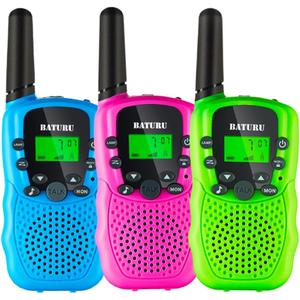 BATURU Walkie Talkies for Kids 3 Miles Range, 22 Channels Battery-Saving Walkie Talkie with Clear Sound for Outdoor Indoor Toys, Easter Basket Stuffers for Girls Boys, Easter Gifts for Kids Age 3-12