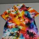 Family Hawaiian Matching Outfits Mommy Dad and Me Beach Shirt Tropical Flower Short Sleeve Button Down Tops 110