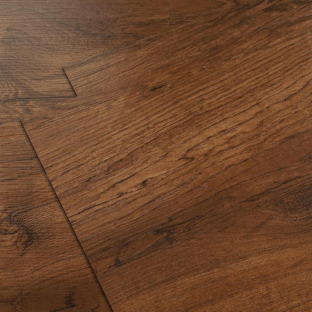 Yenhome 6"X36" Vinyl Kitchen Floor Tiles Peel and Stick Waterproof Temporary Bathroom Flooring Peel and Stick Floor Tile Brown Wood Self Adhesive Scratch-Resistant Vinyl Flooring (35plank, 52.5sq.Ft)